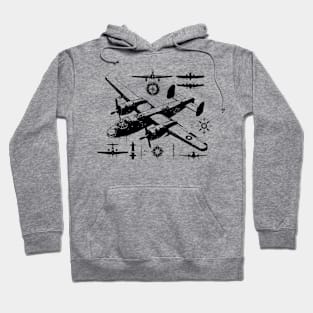 plane blueprint Hoodie